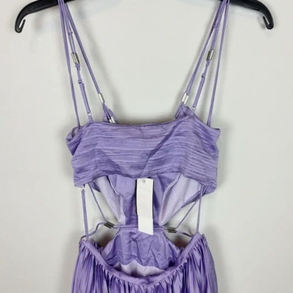 JONATHON SIMKHAI WOMEN’S MARLI CUT-OUT PLEATED MAXI DRESS, SIZE US 6, LAVENDER - Picture 12 of 15